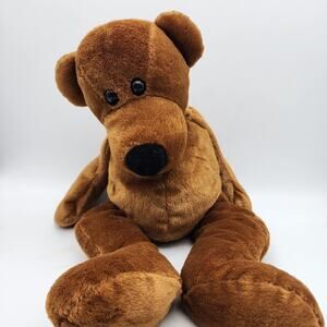 Vintage Kellytoy Brown Bear Plush 19” Hard Eyes Floppy Body Stuffed Animal Toy